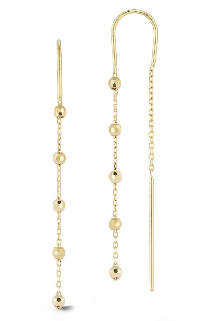 商品Ember Fine Jewelry|14K Gold Threader Bead Chain Drop Earrings,价格¥2757,第1张图片