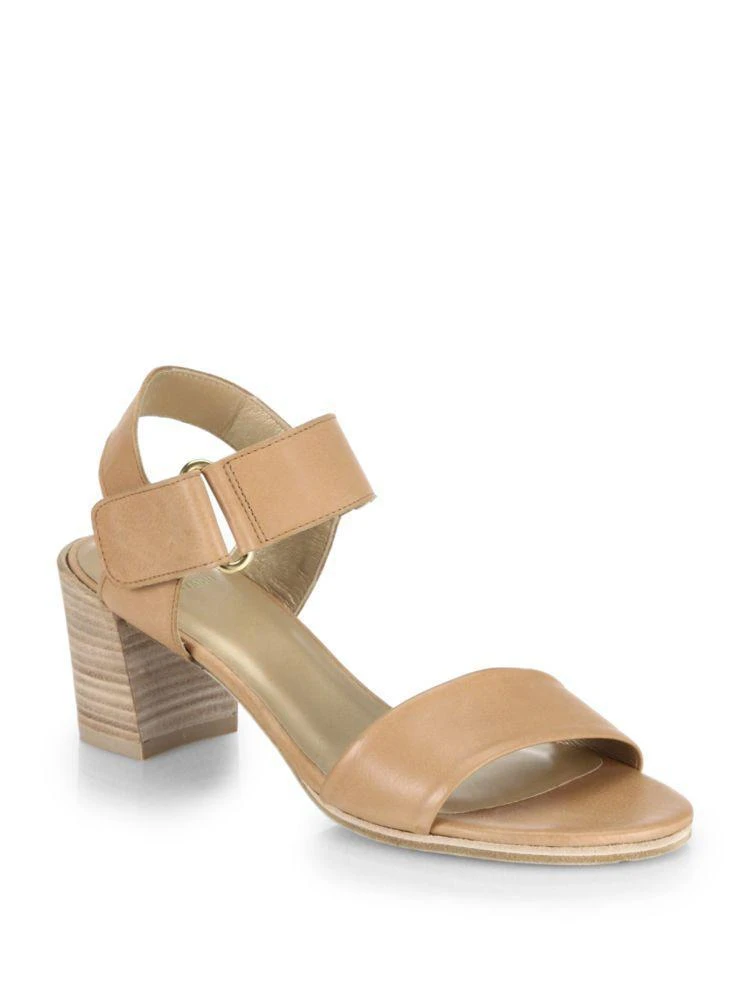 商品Stuart Weitzman|Broadband Stacked-Heel Leather Sandals,价格¥1247,第1张图片