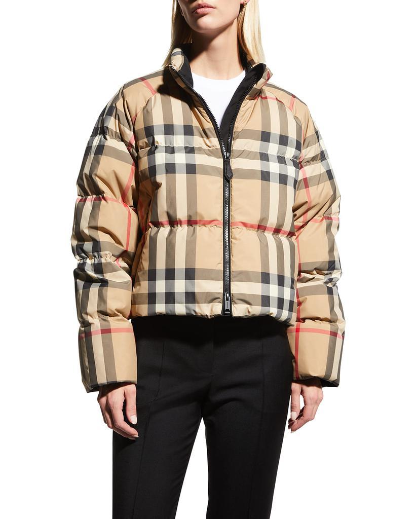 商品Burberry|Check Cropped Puffer Jacket,价格¥12133,第5张图片详细描述