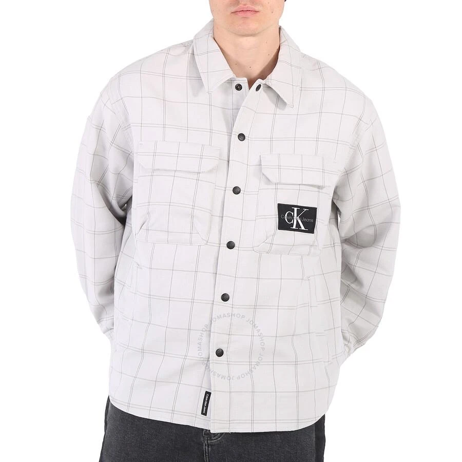 商品Calvin Klein|Men's Monogram Badge Relaxed Fit Long-Sleeved Shadow Overshirt,价格¥558,第1张图片