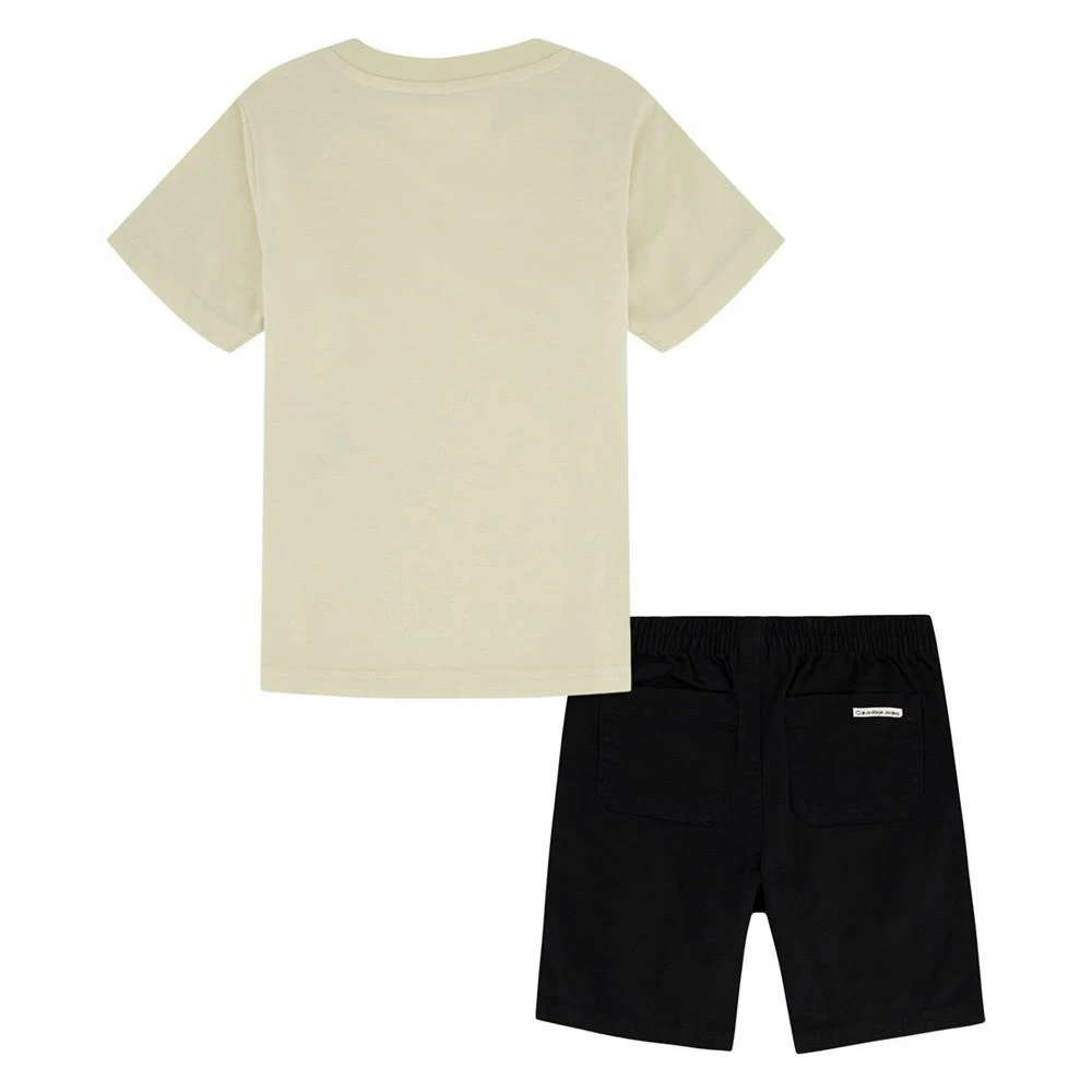 商品Calvin Klein|Little Boys Monogram Graphic T-shirt and Twill Shorts, 2 Piece Set,价格¥255,第2张图片详细描述