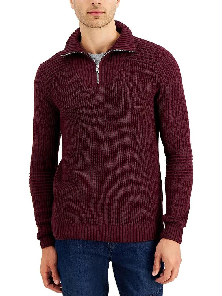 商品INC International|Mens Cable Knit Quarter-Zip Pullover Sweater,价格¥204,第1张图片