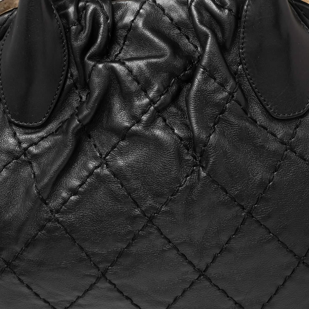 商品[二手商品] Chanel|Chanel Black Quilted Leather Expandable Zip Around Frame Satchel,价格¥4757,第5张图片详细描述