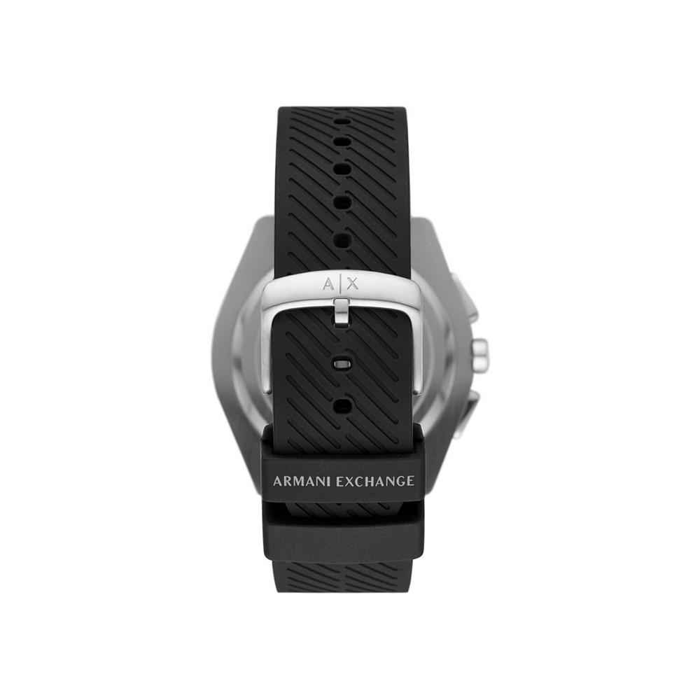 Men's Chronograph Black Silicone Strap Watch 43mm商品第2张图片规格展示