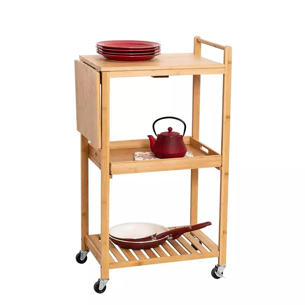 商品Honey Can Do|38" Bamboo Rolling Kitchen Cart,价格¥812,第1张图片