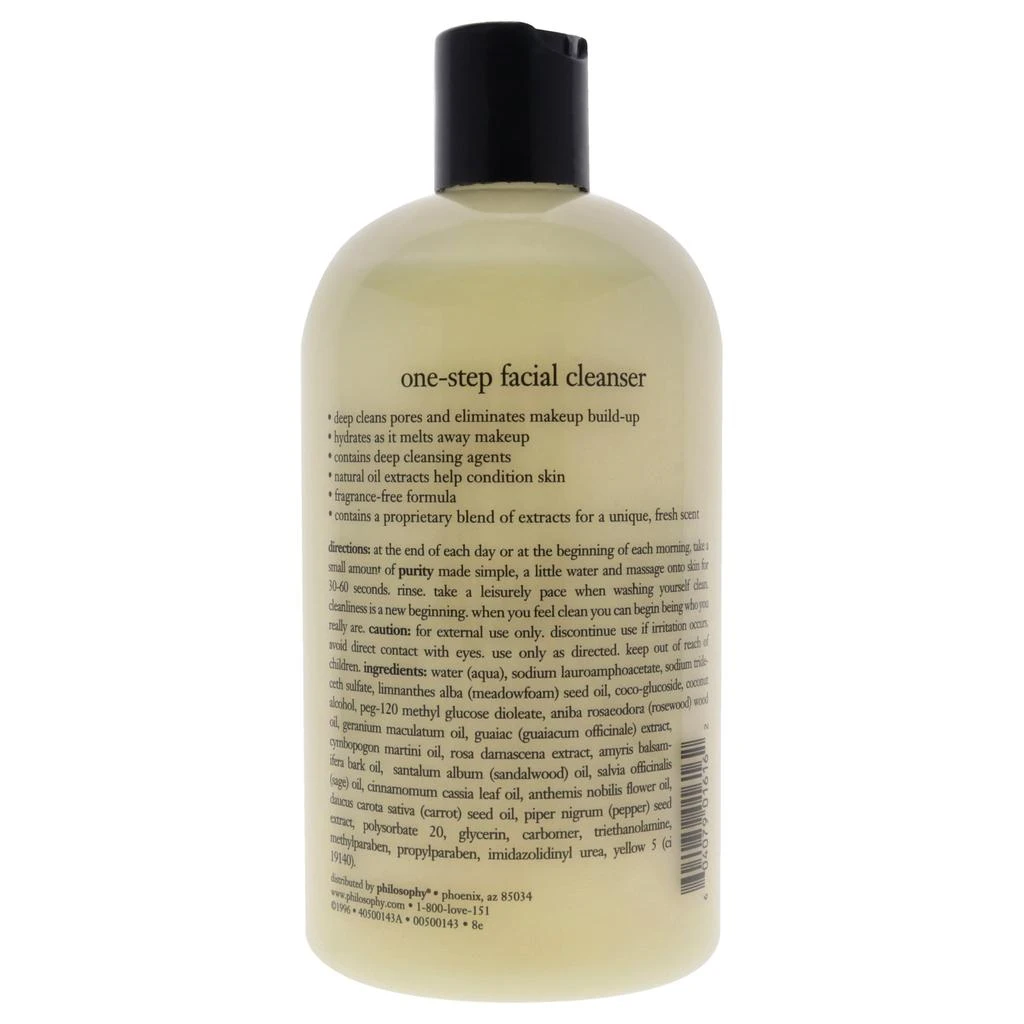 商品philosophy|Purity Made Simple One Step Facial Cleanser by Philosophy for Unisex - 16 oz Cleanser,价格¥298,第2张图片详细描述