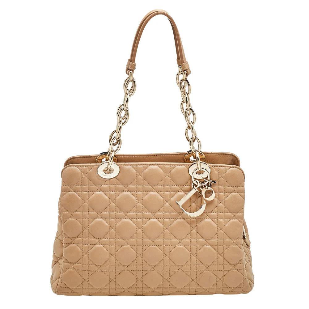 商品[二手商品] Dior|Dior Beige Cannage Leather Soft Lady Dior Shopper Tote,价格¥4817,第1张图片