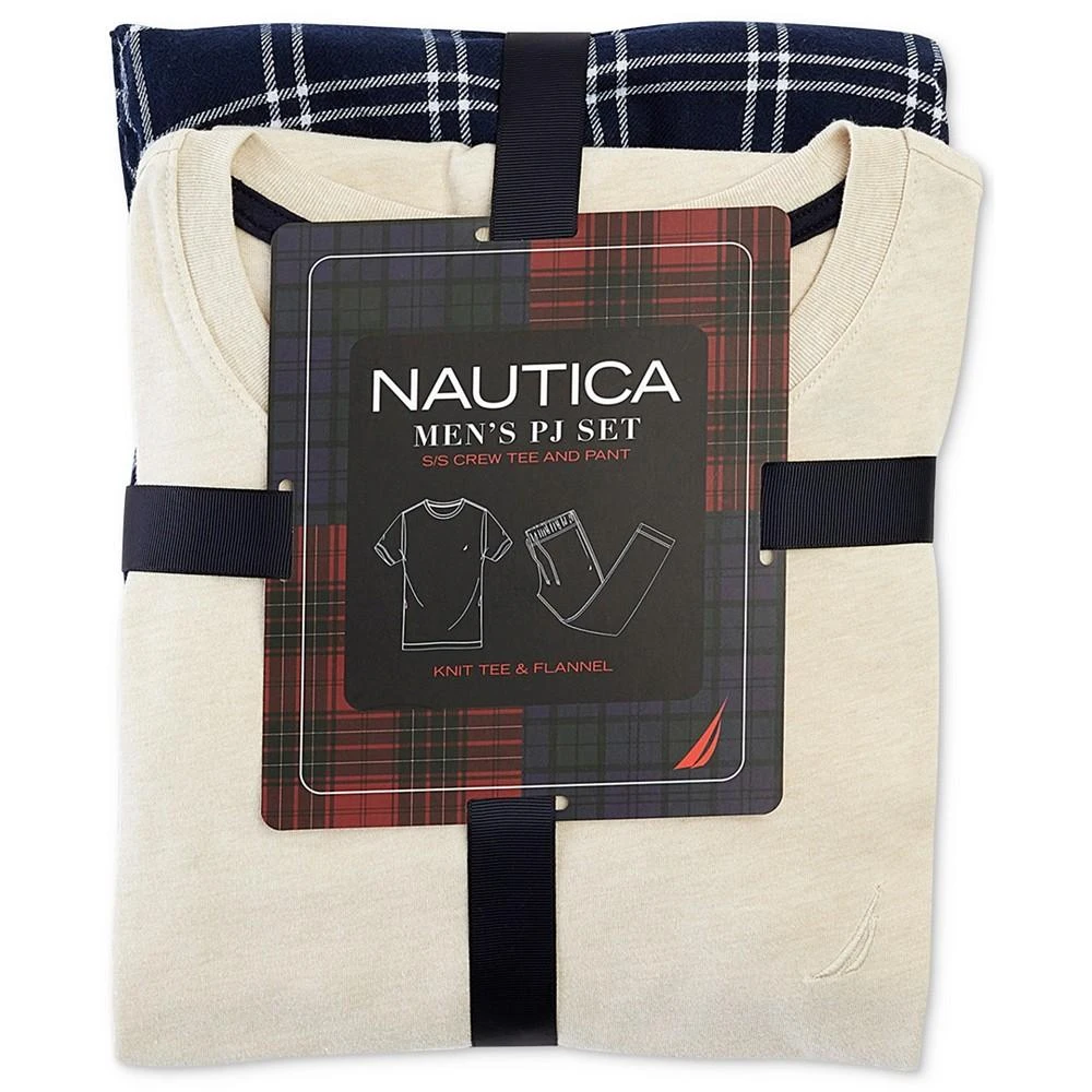 商品Nautica|Men's 2-Pc. Classic-Fit Solid T-Shirt & Plaid Flannel Pajama Pants Set,价格¥208,第3张图片详细描述