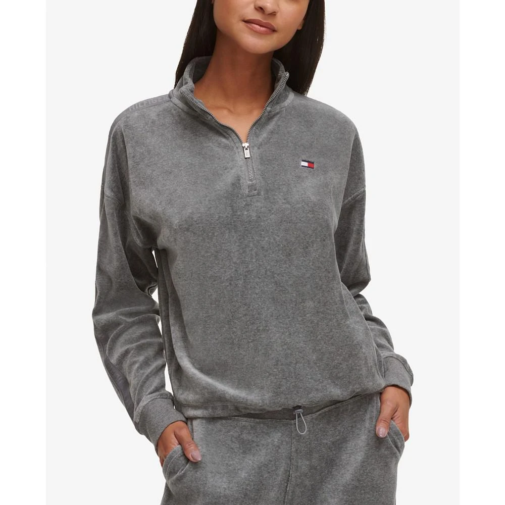 商品Tommy Hilfiger|Women's Cropped Velour Pullover Jacket,价格¥449,第3张图片详细描述
