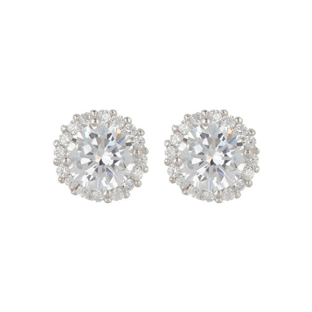 商品ADORNIA|Adornia Swarovski Crystal Halo Earrings White Rhodium .925 Sterling Silver,价格¥244,第1张图片