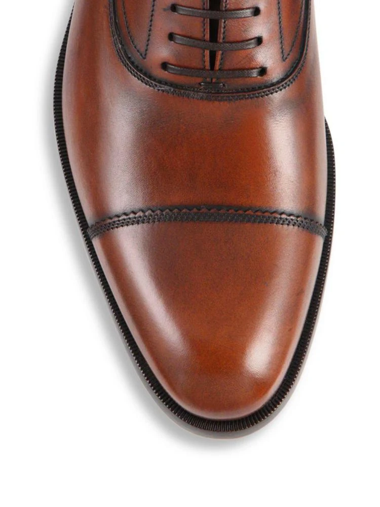 商品Salvatore Ferragamo|Guru Cap Toe Burnished Leather Oxfords,价格¥5058,第3张图片详细描述