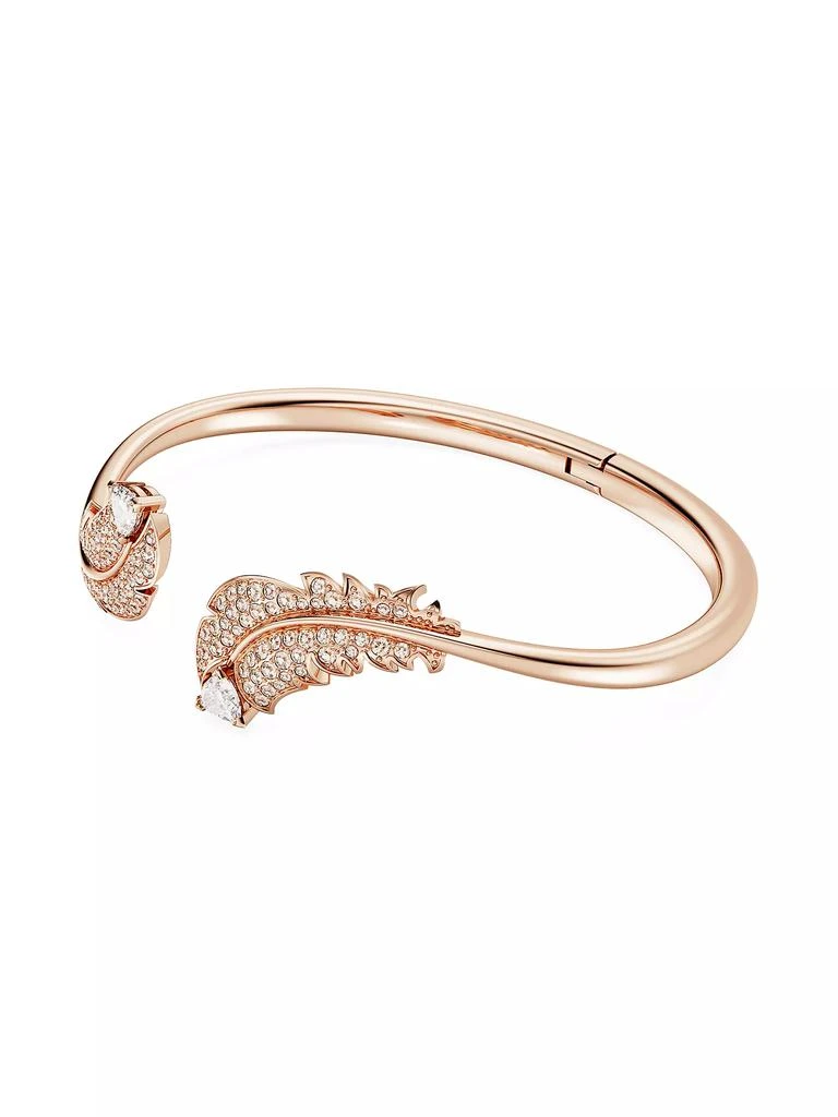 商品Swarovski|Nice Rose Goldtone & Crystal Feather Bangle,价格¥1340,第1张图片