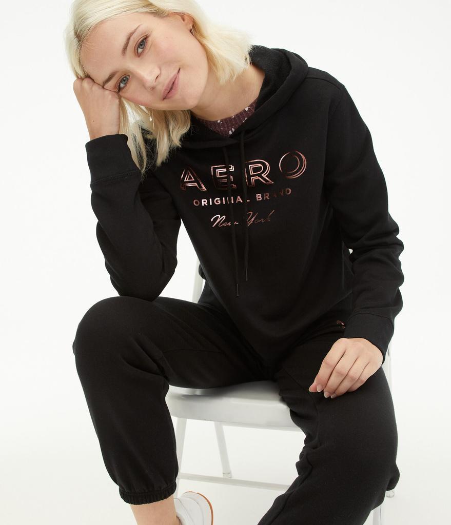 商品Aeropostale|Aeropostale Women's Original Brand Foil Pullover Hoodie,价格¥74-¥81,第4张图片详细描述