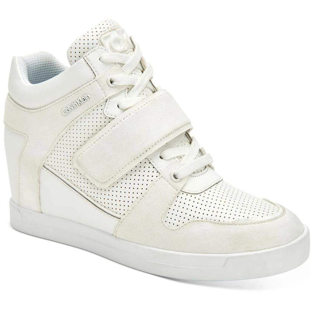 商品Calvin Klein|Calvin Klein Womens Frances Leather Lace Up Fashion Sneakers,价格¥162,第1张图片