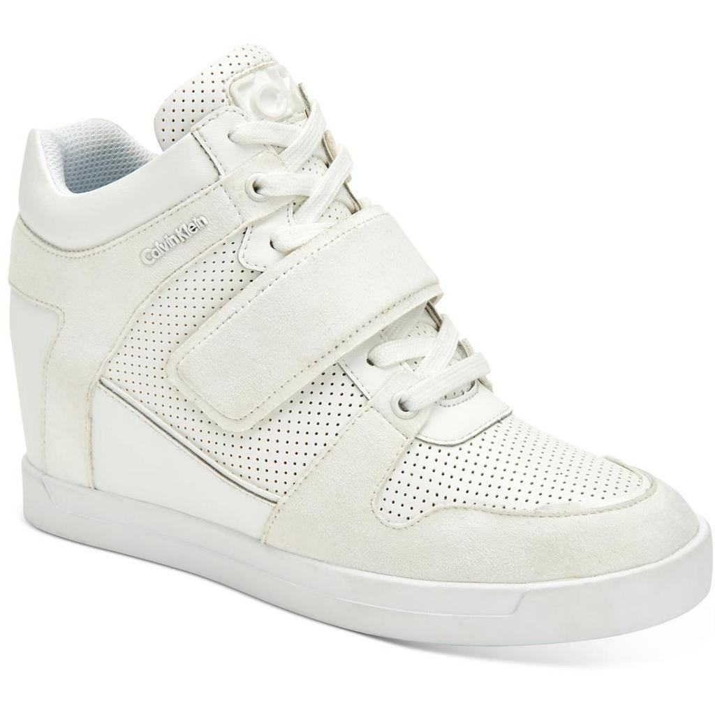 商品Calvin Klein|Calvin Klein Womens Frances Leather Lace Up Fashion Sneakers,价格¥471,第3张图片详细描述