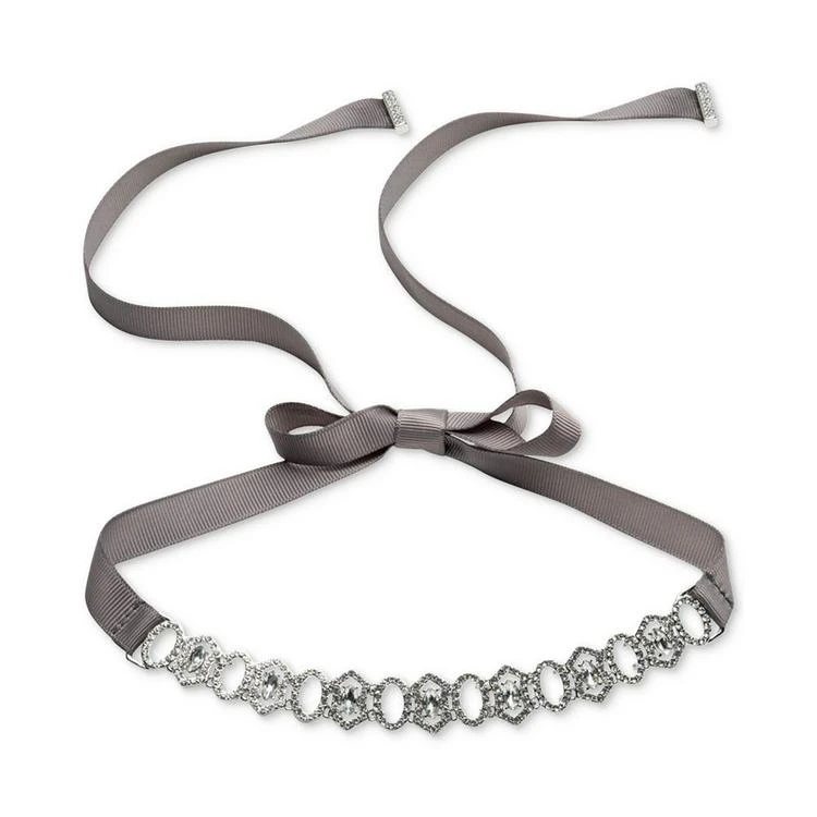 商品Carolee|Silver-Tone Crystal & Pavé Ribbon Choker Necklace,价格¥718,第1张图片