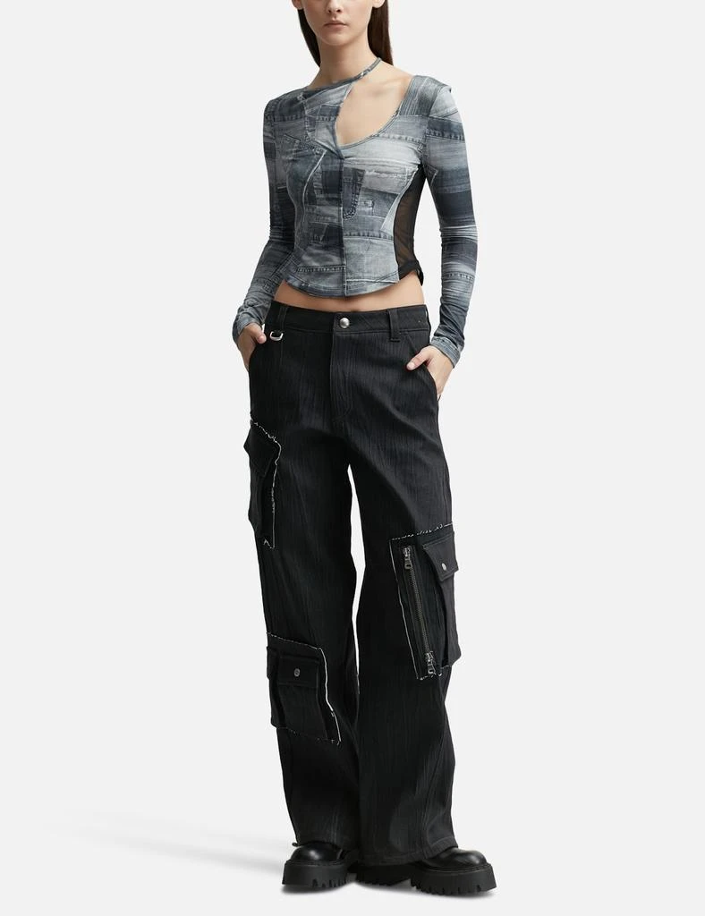 商品ANDERSSON BELL|MULINA CRINKLE DENIM CARGO PANTS,价格¥2278,第4张图片详细描述