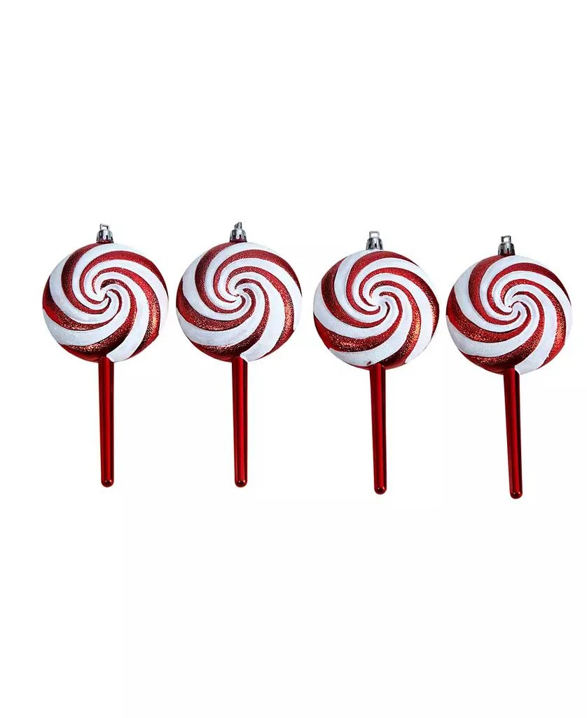 商品NEARLY NATURAL|Candy Cane Lollipop 4 Piece Holiday Deluxe Christmas Shatterproof Ornament Set, 7',价格¥143,第1张图片