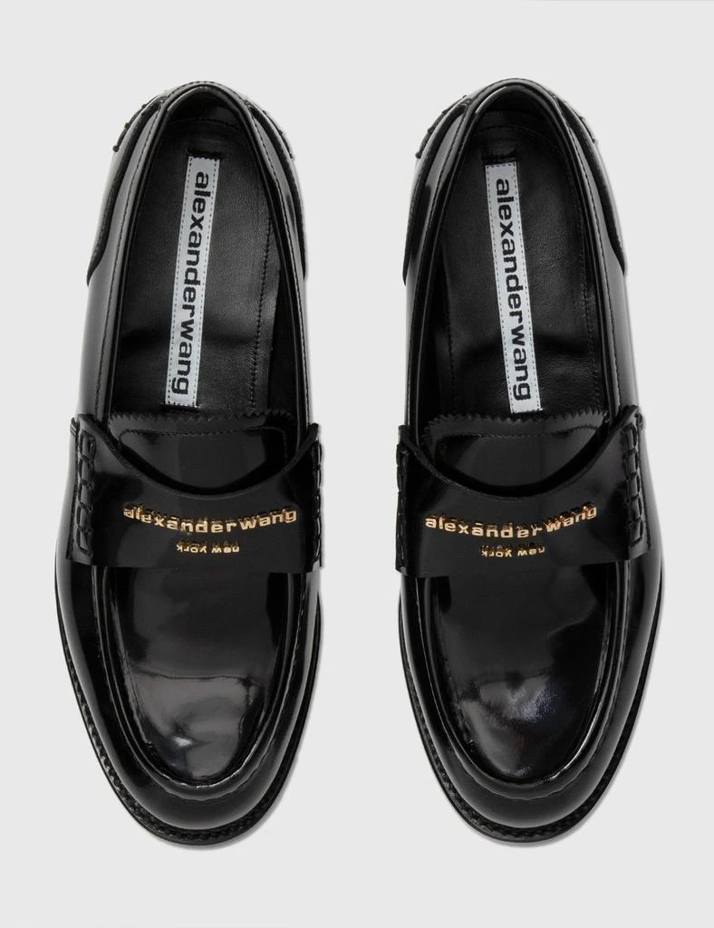 商品Alexander Wang|CARTER LOGO LEATHER  LOAFERS,价格¥3149,第3张图片详细描述