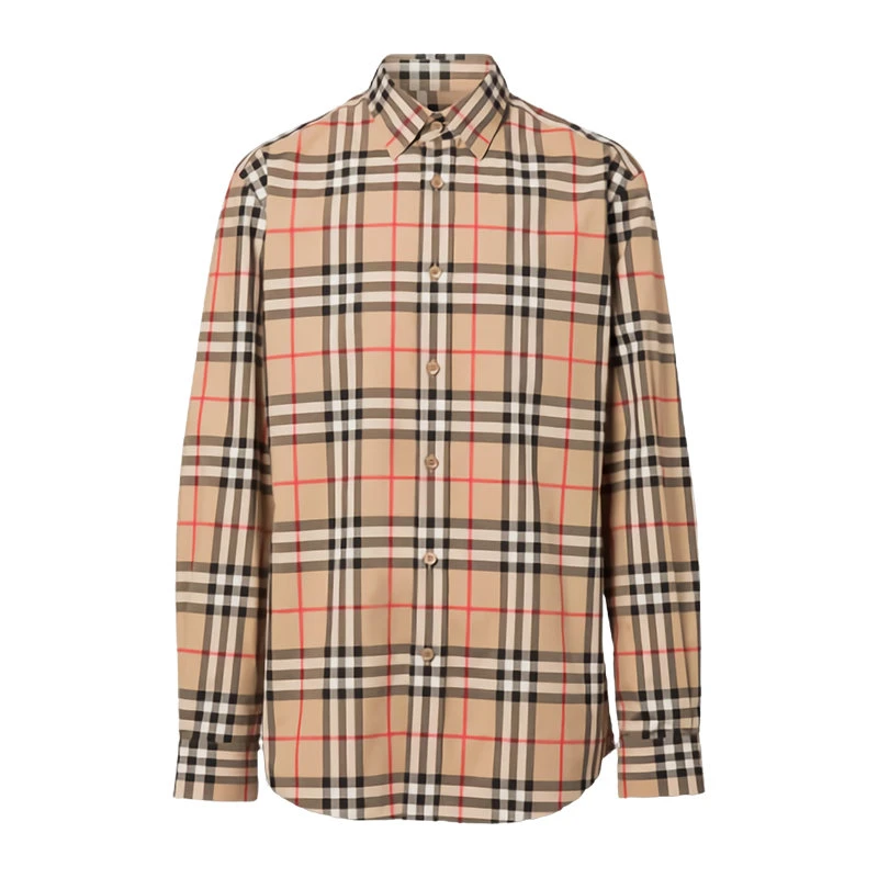 商品Burberry|【预售3-7天】BURBERRY/博柏利 男士格纹棉府绸长袖衬衫 80208631,价格¥4559,第1张图片