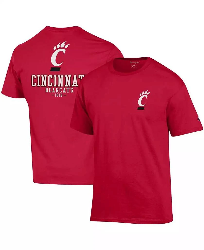 商品CHAMPION|Men's Red Cincinnati Bearcats Stack 2-Hit T-shirt,价格¥217,第1张图片