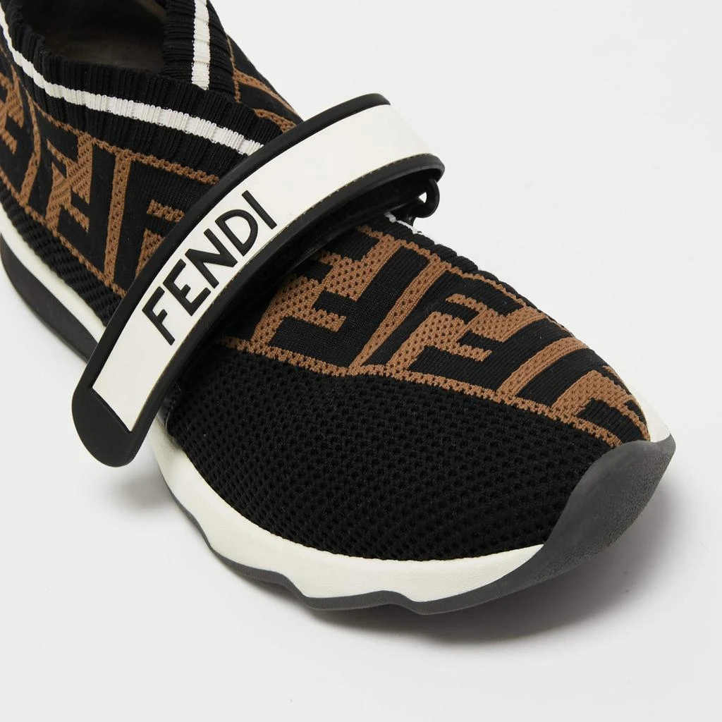 Fendi Black/Tobacco Zucca Knit Fabric Rockoko Sneakers Size 37 商品