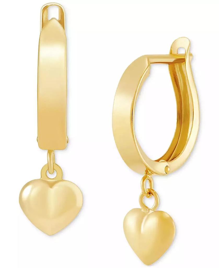 商品Macy's|Dangle Heart Huggie Hoop Earrings in 10k Gold,价格¥1203,第4张图片详细描述