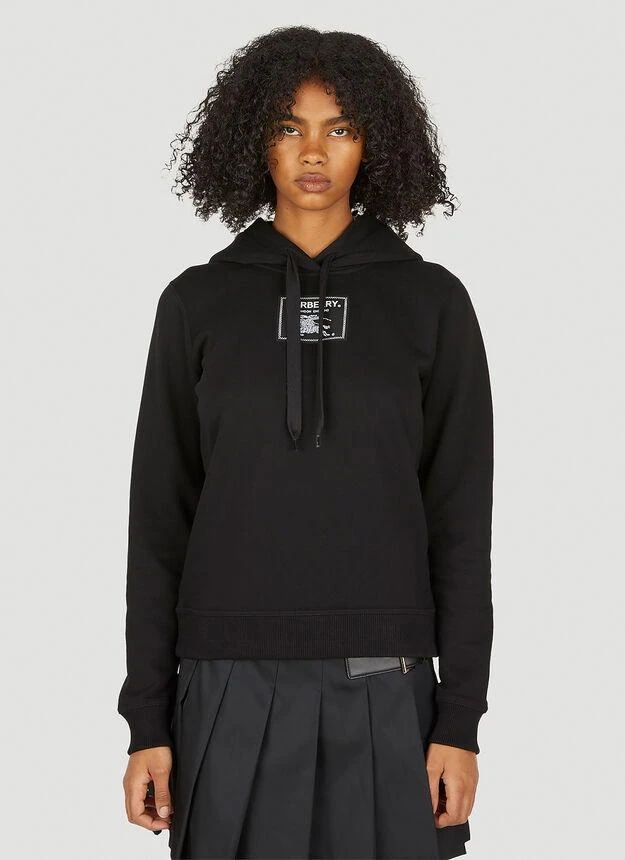 商品Burberry|Logo Patch Hooded Sweatshirt in Black,价格¥6806,第1张图片