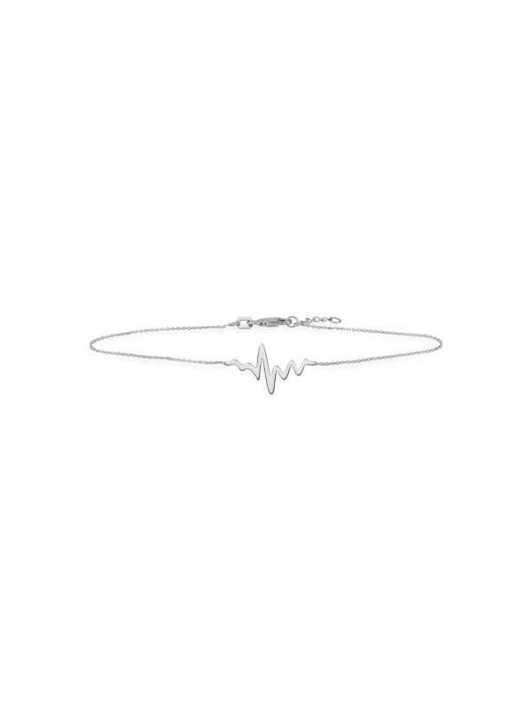 商品Saks Fifth Avenue|East 2 West Collection 14K White Gold Heartbeat Bracelet,价格¥1870,第1张图片