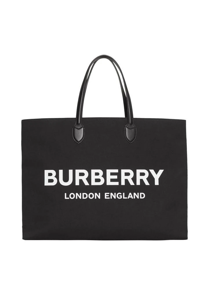 商品Burberry|Logo detail cotton blend tote,价格¥6159,第1张图片