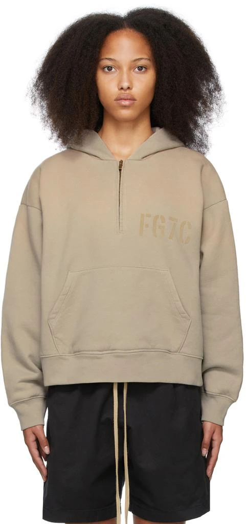 商品Fear of god|Beige Half-Zip Hoodie,价格¥1671,第1张图片