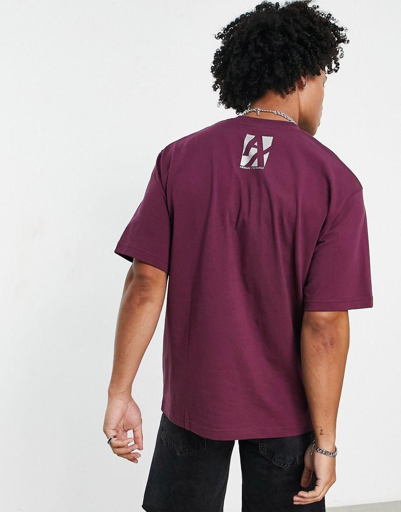 商品Armani Exchange|Armani Exchange colour block relaxed fit t-shirt in pink,价格¥584,第5张图片详细描述