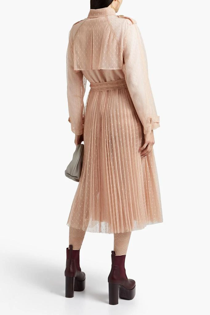 商品RED Valentino|Belted double-breasted pleated point d'esprit trench coat,价格¥5241,第1张图片