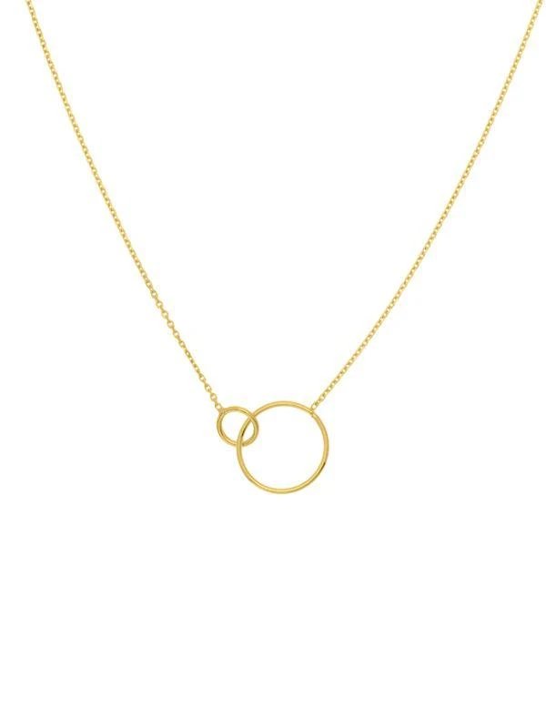 商品Saks Fifth Avenue|14K Yellow Gold Interlock Hoop Pendant Necklace,价格¥2229,第1张图片