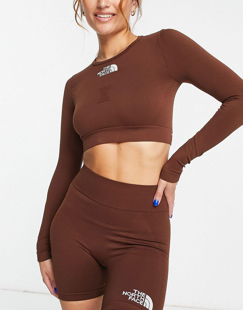 The North Face Training seamless performance long sleeve top in brown Exclusive at ASOS商品第1张图片规格展示