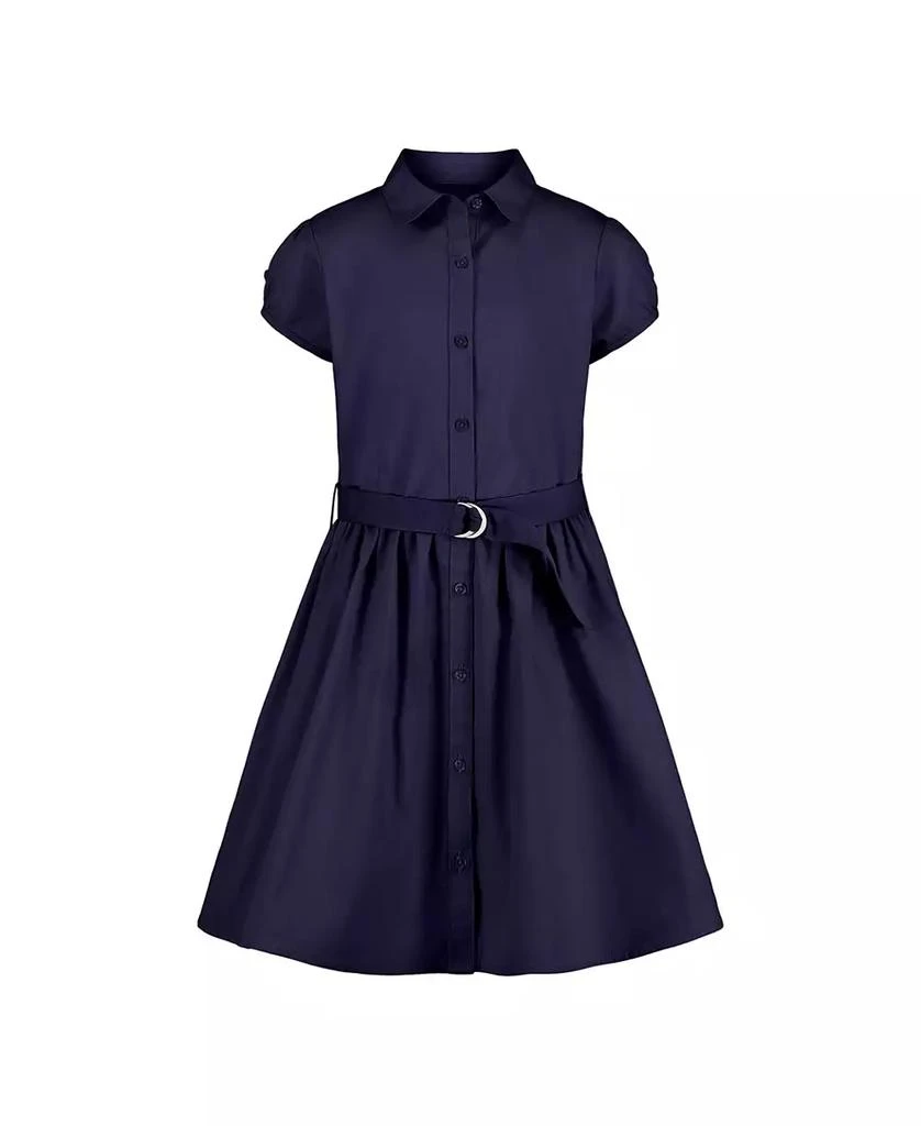 商品Nautica|Big Girls Uniform Belted Poplin Shirt Dress,价格¥217,第1张图片