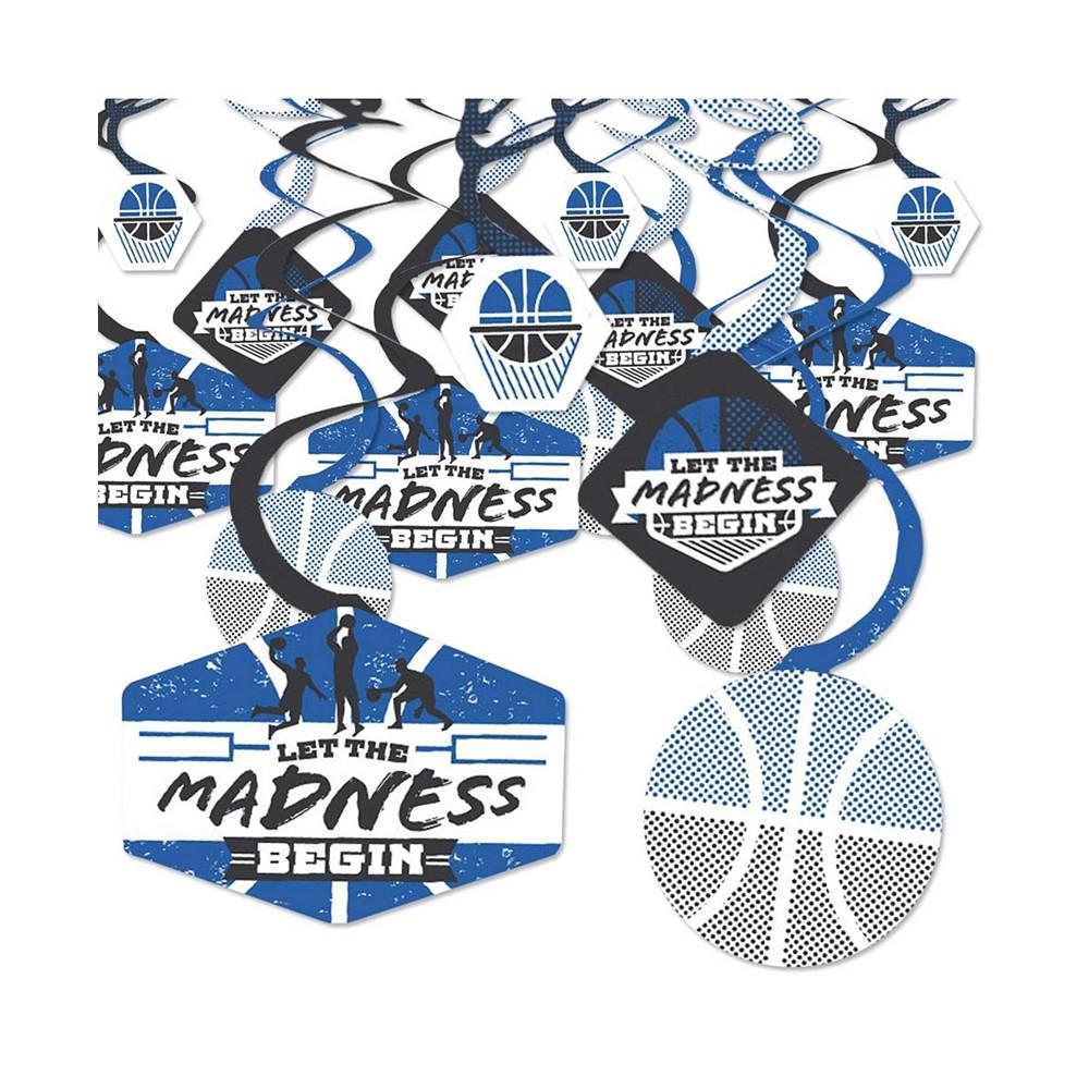 Blue Basketball - Let The Madness Begin - College Basketball Party Hanging Decor - Party Decoration Swirls - Set of 40商品第1张图片规格展示