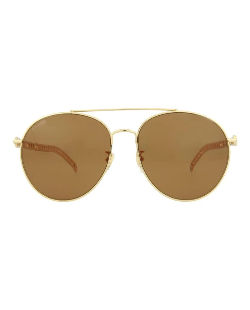 商品Gucci|Round/Oval-Frame Metal Sunglasses,价格¥1846,第1张图片