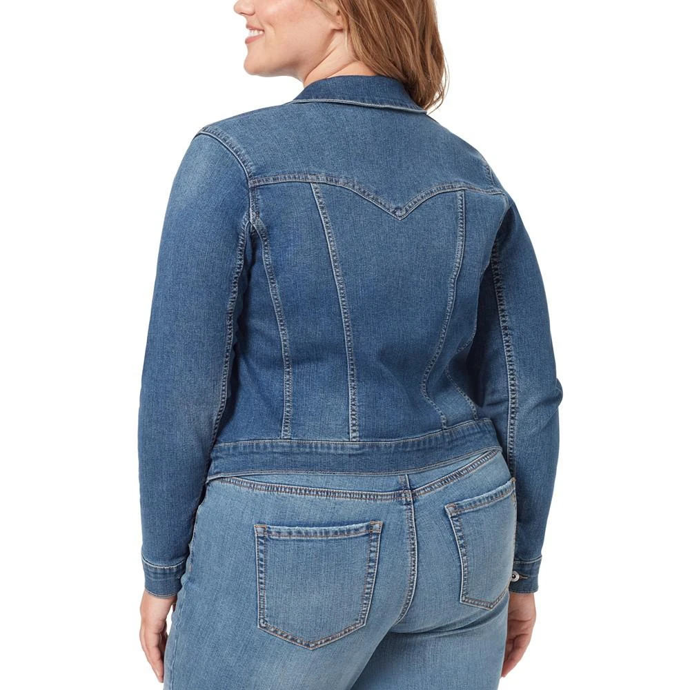 商品Jessica Simpson|Trendy Plus Size Pixie Long Sleeve Denim Jacket,价格¥674,第2张图片详细描述