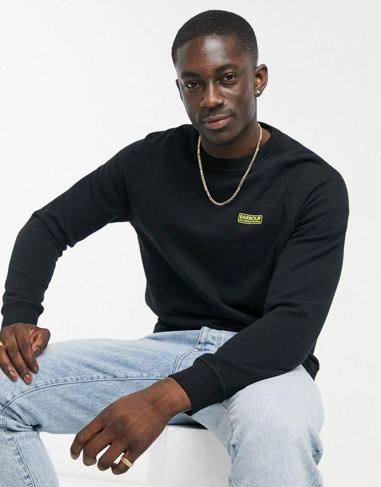 商品Barbour|Barbour International Essential crew sweat in black,价格¥391,第1张图片