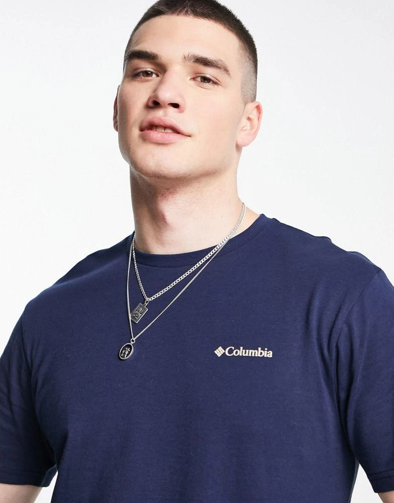 商品Columbia|Columbia Tillamook t-shirt in navy Exclusive at ASOS,价格¥142,第4张图片详细描述