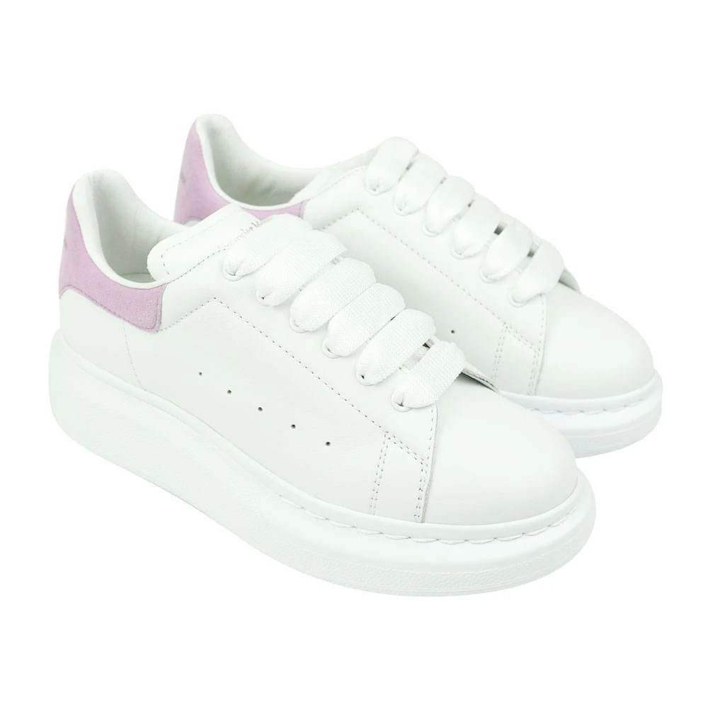 商品Alexander McQueen|White & Lilac Lace Up Trainers,价格¥1206,第1张图片