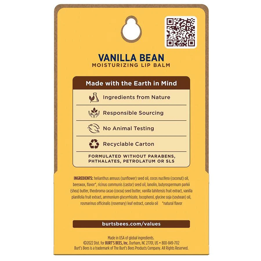 商品Burt's Bees|100% Natural Origin Moisturizing Lip Balm Vanilla Bean,价格¥62,第4张图片详细描述