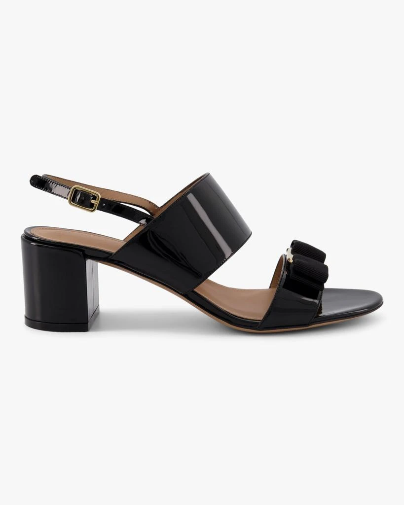 商品Salvatore Ferragamo|SALVATORE FERRAGAMO Giulia Women's 725965 Black Sandal Pump,价格¥2680,第1张图片