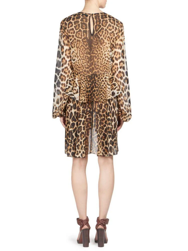 商品Yves Saint Laurent|Saint Laurent - Leopard Print Silk Ruffle Dress,价格¥5129,第2张图片详细描述