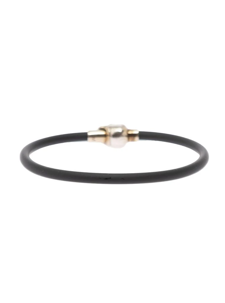 商品Alexander McQueen|Mans Black Rubber Bracelet With Metal Skull Pendant,价格¥1343,第2张图片详细描述