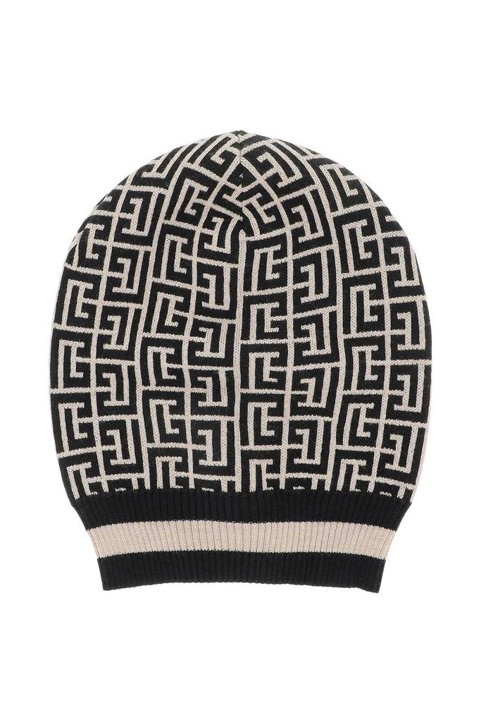 商品Balmain|MONOGRAM-MOTIF WOOL BEANIE,价格¥941,第1张图片