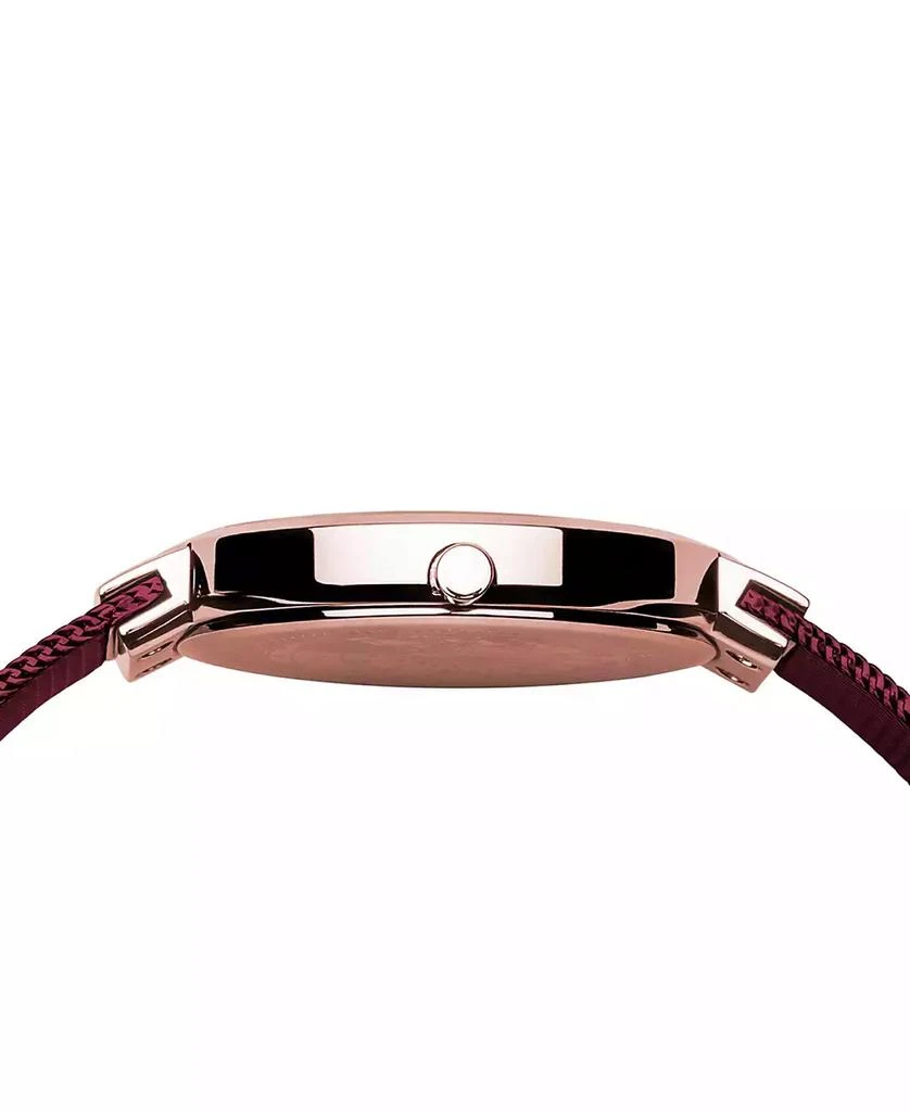 商品Bering|Women's Classic Red Stainess Steel Milanese Mesh Bracelet Watch 31mm and Rose Gold-Tone Crystal Accent Bead Bracelet Gift Box Set,价格¥1706,第4张图片详细描述