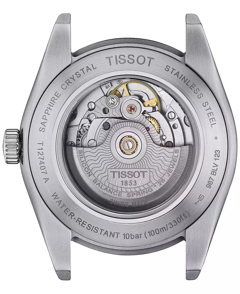 商品Tissot|Men's Swiss Automatic Gentleman Powermatic 80 Silicium Stainless Steel Bracelet 40mm,价格¥6518,第2张图片详细描述