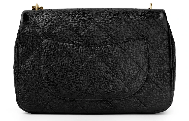 商品[国内直发] Chanel|香奈儿 23P系列 爱心金球金链金扣 颗粒压花牛皮革 方胖子翻盖包单肩斜挎包 大号 女款 黑色,价格¥56788,第4张图片详细描述